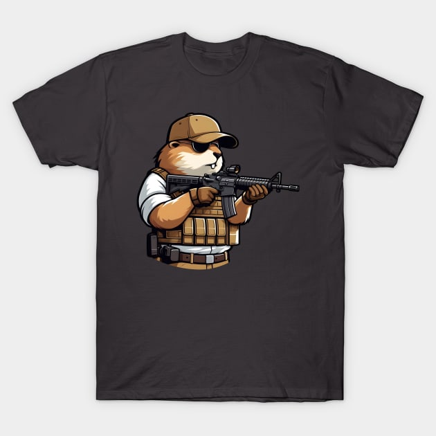 Tactical Groundhog T-Shirt by Rawlifegraphic